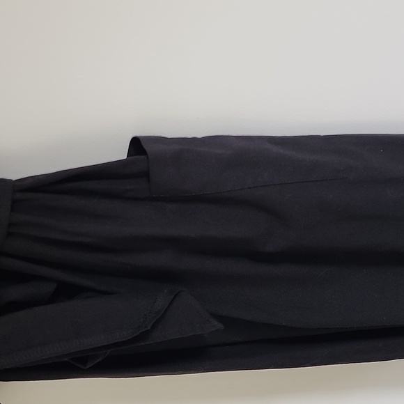 Linen Midi Wrap Dress Black Size Small - Picture 7 of 8